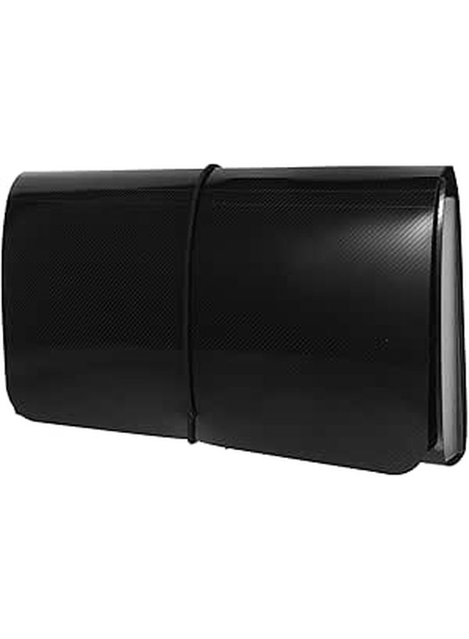 B6 Accordion Expanding File Folder 13 Pockets Portable Paper Organizer For Office Bills Receipts Black - Image 1