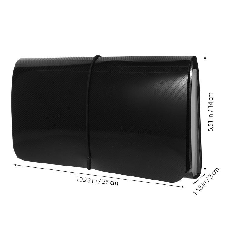 B6 Accordion Expanding File Folder 13 Pockets Portable Paper Organizer For Office Bills Receipts Black - Image 3