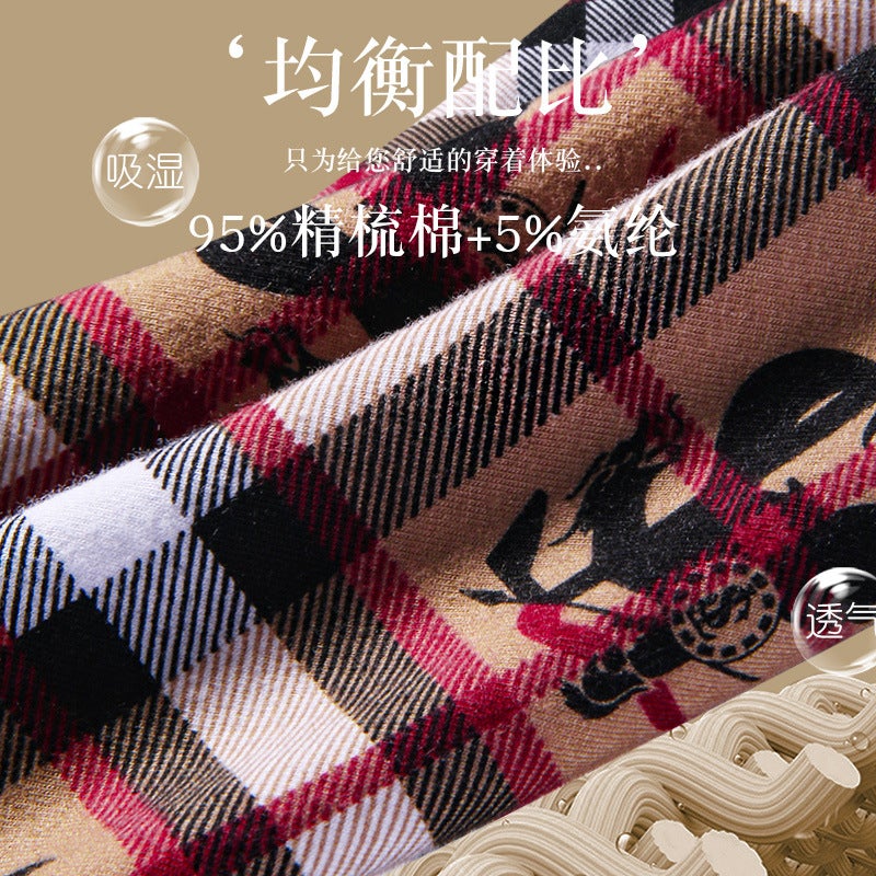 S620 Classic Retro Printed Cotton Underwear 3/4 Gift Box - Image 4