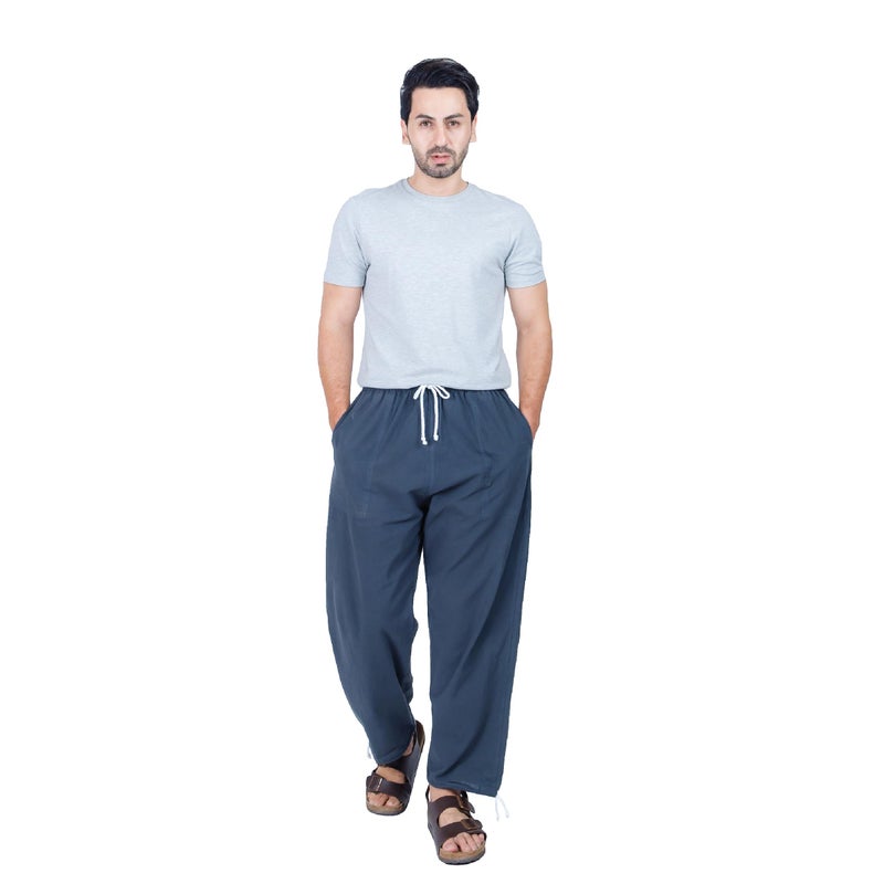 CandyHusky Baggy Sweatpants Men Cotton, Drawstring Lounge Pants, Relaxed Fit, Ideal for Comfort Grey S - Image 5