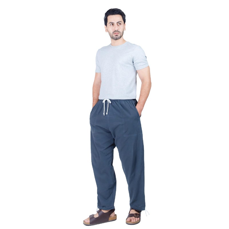 CandyHusky Baggy Sweatpants Men Cotton, Drawstring Lounge Pants, Relaxed Fit, Ideal for Comfort Grey S - Image 4