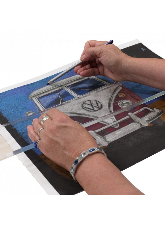 Creative Mark Artist Leaning Bridge Hand and Wrist Leaning Bridge Acrylic Used For Steady Hand Painting, Drawing & Sketching, Transparent, 24 Inch - Image 2