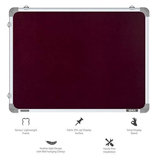 Pragati Systems® Genius Pin-up Display Board for Kids, Home & Kitchen with Lightweight Aluminium Frame | Soft Bulletin Board Cum Notice Board | Small Size 1.5x2 Feet (Pack of 1), Maroon - Image 5