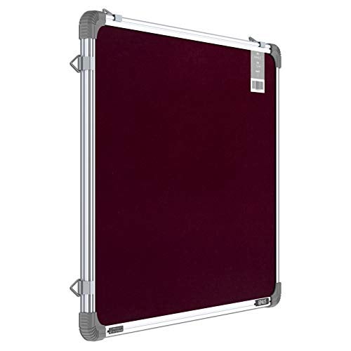 Pragati Systems® Genius Pin-up Display Board for Kids, Home & Kitchen with Lightweight Aluminium Frame | Soft Bulletin Board Cum Notice Board | Small Size 1.5x2 Feet (Pack of 1), Maroon - Image 1