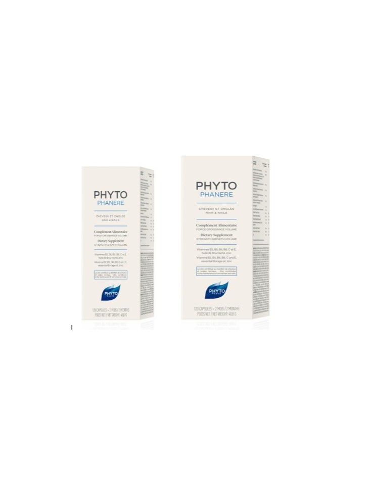 فيتو PHYTO Phytophanère تساقط الشعر ترقق المكملات الغذائية، 4 أشهر العرض 120 حزمة من 2  - Image 1