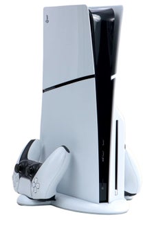 DOBE PS5 Slim Stand And Cooling Station With RGB LED Charging Station For Console And Controller  - Image 1
