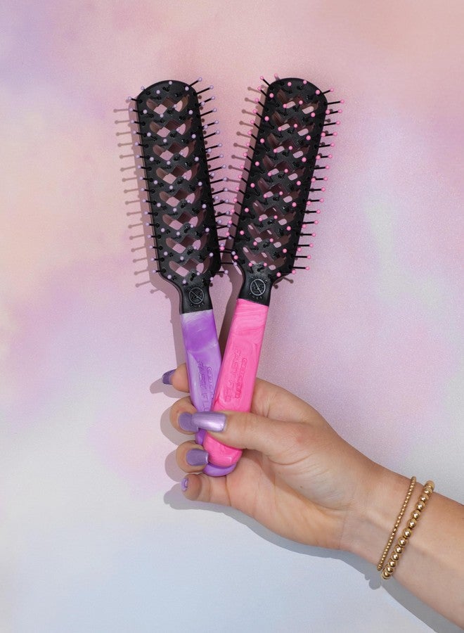 Cricket Static Free Fast Flo Pretty Karma Vent Hair Brush for Blow Drying - Wet Brush Styling, and Detangler for Hair Care, Recycled Materials - Planet Purple - Image 5