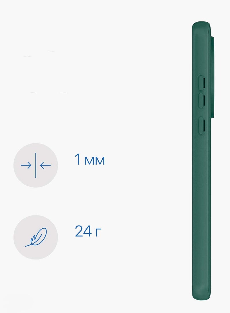 Wtech Honor X9c 5G 2024 / Honor Magic7 Lite 5G 2025 Premium Liquid Silicone Case Cover - Dark Green - Image 3