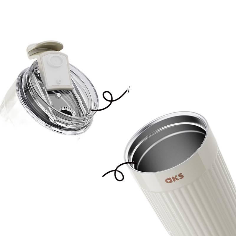 Straw Lid 550 ml Stainless Steel Coffee Mug with Cup Holder Friendly - Image 5