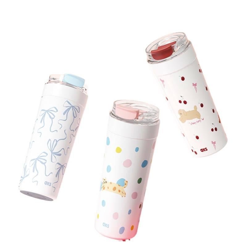 Straw Lid 550 ml Stainless Steel Coffee Mug with Cup Holder Friendly - Image 2