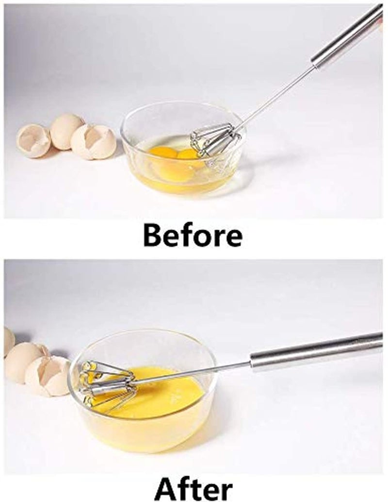 HENIJ Egg Whisk, Stainless Steel Hand Push Whisk Blender, Versatile Tool for Egg Beater, Milk Frother, Kitchen Utensil for Whisking, Beating, Stirring (Pack of 1) - Image 4