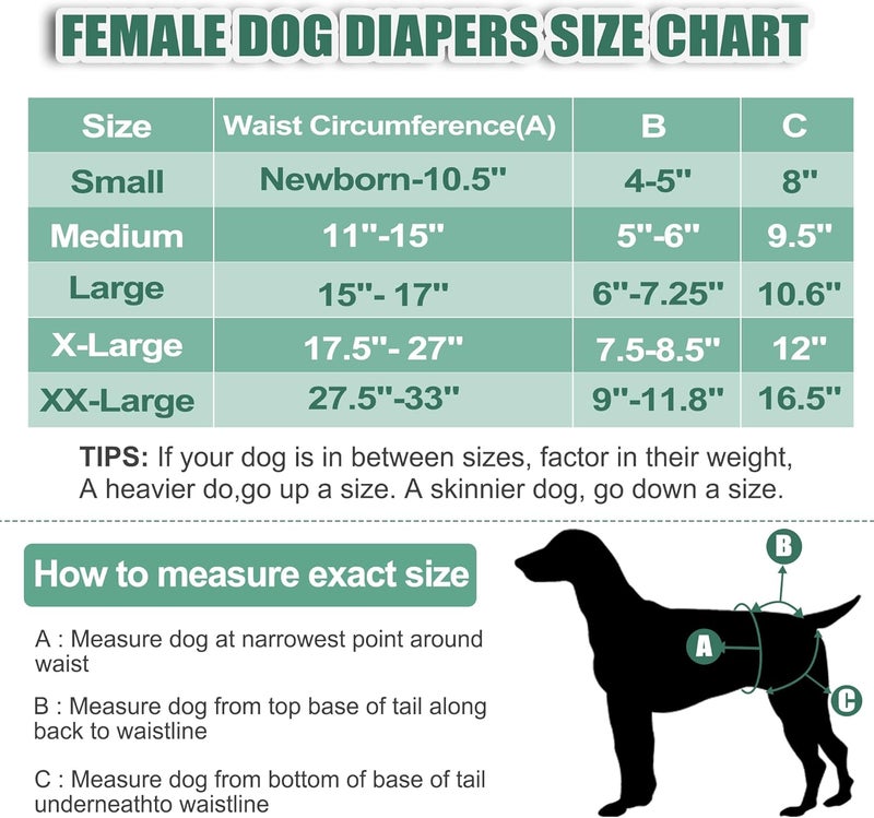 Langsprit Female Dog Diapers for Doggie Puppy,Reusable Dog Period Diapers Female for Heat Peeing,Small Medium Large Doggy Diaper Washable,Dogs Pants 5 Pack, Cute Bees, Medium - Image 4