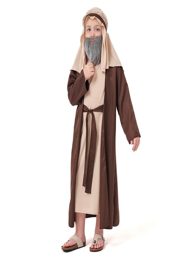DFZ Jesus Costume for Kids 6-12 Years Boys Biblical Shepherd Costume Outfit Halloween & Christmas Nativity Play Robe - Image 3