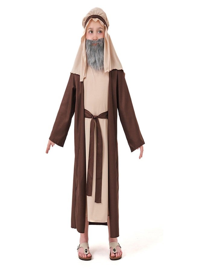 DFZ Jesus Costume for Kids 6-12 Years Boys Biblical Shepherd Costume Outfit Halloween & Christmas Nativity Play Robe - Image 1