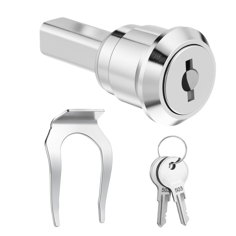 Styquenzer Tool Box Locks with Keys, Metal Cam Lock Zinc Alloy Cabinet Locks Insert Linkage Drawer Lock Set with 1 Fastening tab and 2 Keys for Cabinets Secure File Drawer Mailbox RV Storage Replacement Set - Image 1