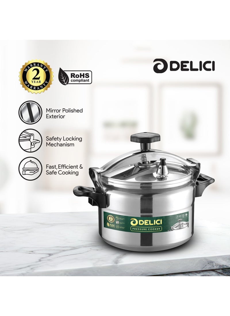 DELICI - 7L Aluminium Pressure Cooker (DPC 7A) - Fast, Efficient, and Safe Cooking with Durable Body, Safety Locking Mechanism, Arabic cooker - Image 1