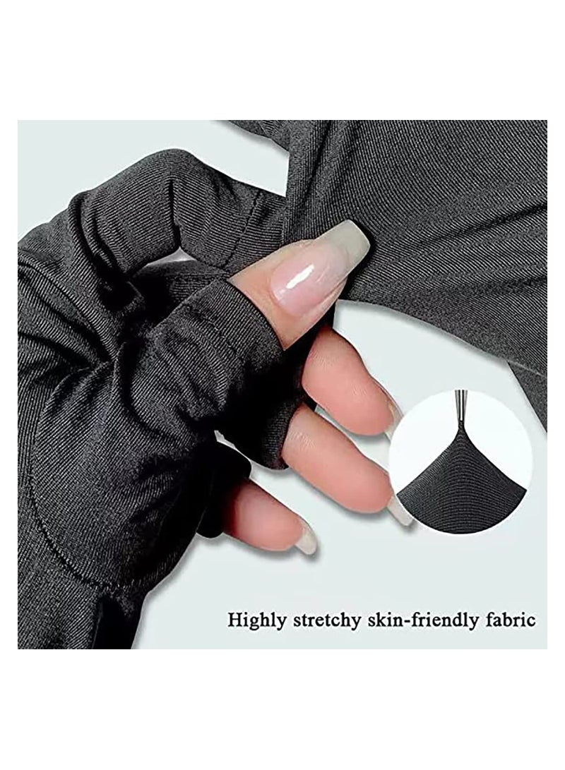 SYOSI 2 Pairs UV Protection Gloves for Gel Nail Lamp, Skin Care Anti UV Light Gloves for Making Gel Nail Manicures, Fingerless Gloves for Protecting Hands from Nails UV Light - Image 3