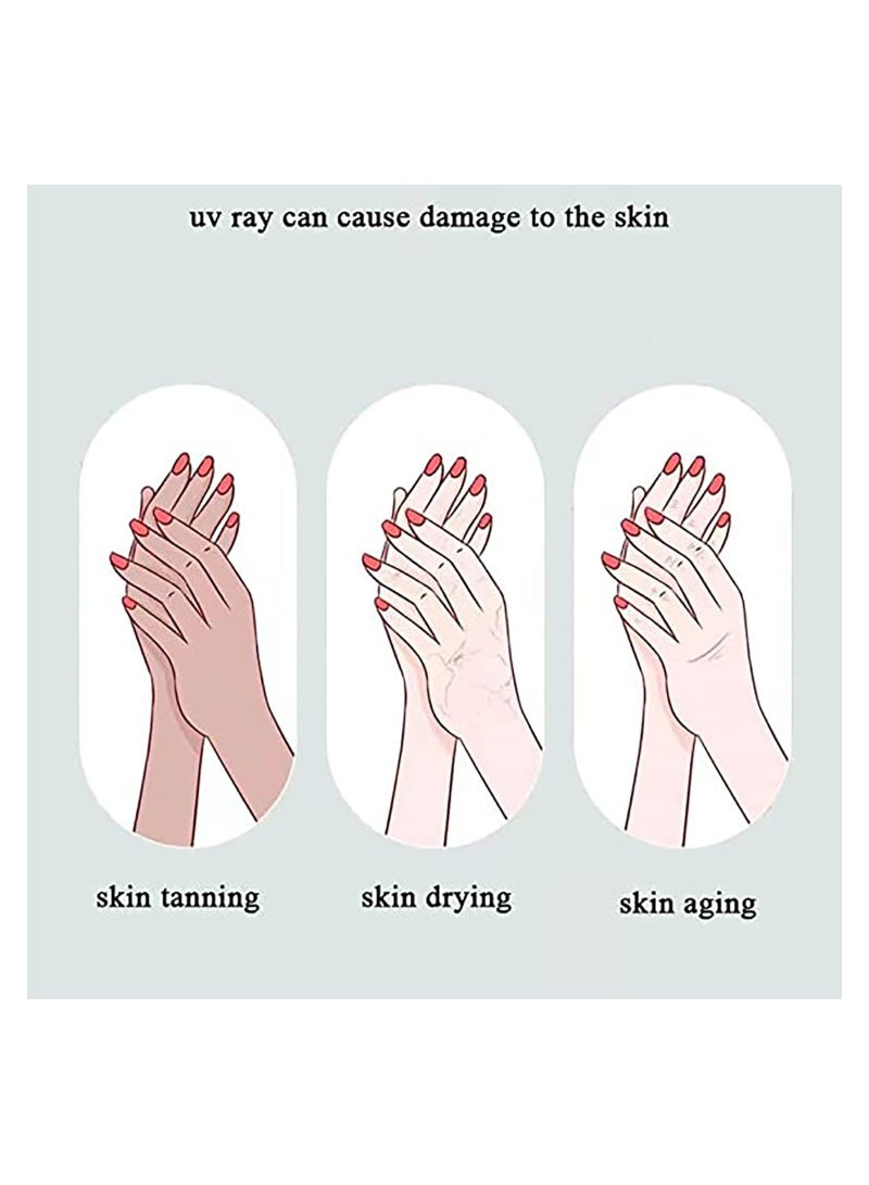 SYOSI 2 Pairs UV Protection Gloves for Gel Nail Lamp, Skin Care Anti UV Light Gloves for Making Gel Nail Manicures, Fingerless Gloves for Protecting Hands from Nails UV Light - Image 4