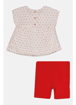 Chicco Toddlers Girl 2Pcs Polka Dots Dress And Shorts Set, White  - Image 2