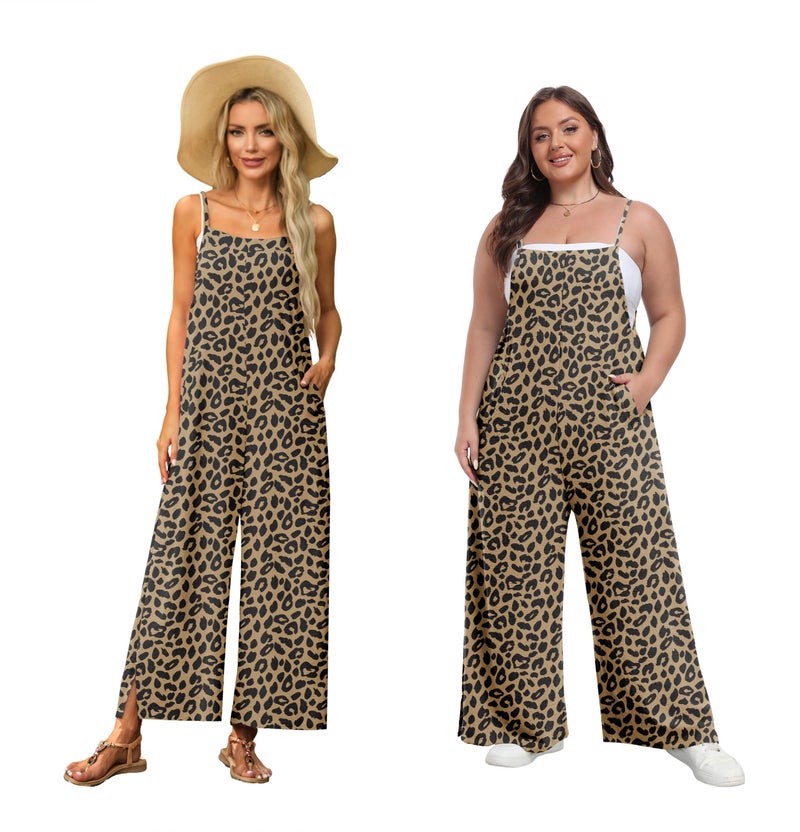 Lepunuo Womens Jumpsuits Casual Overalls Women Boho Rompers for Curvy Women Summer Grils Wide Leg Jumpsuit with Pockets - Image 5