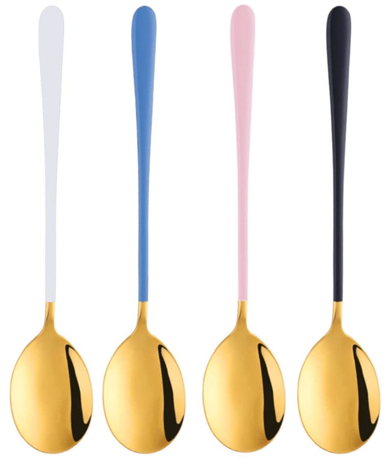 Trifecta Dinner Spoons Set Food Grade Stainless Steel Spoons for Home, Kitchen or Restaurant - Mirror Polished Soup Spoons Dinner Spoon Table Spoon, Spoons Silverware(Random, Set of 4) - Image 1