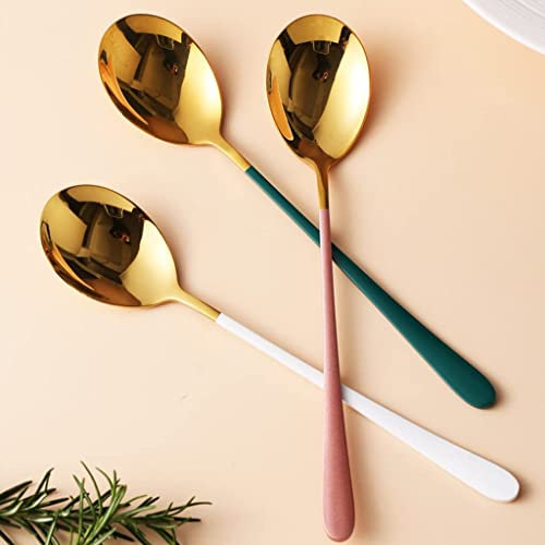 Trifecta Dinner Spoons Set Food Grade Stainless Steel Spoons for Home, Kitchen or Restaurant - Mirror Polished Soup Spoons Dinner Spoon Table Spoon, Spoons Silverware(Random, Set of 4) - Image 4