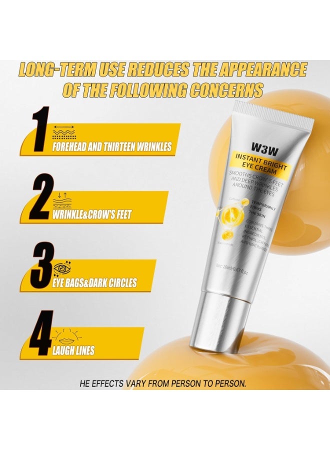 W3W Instant Eye Tightener Cream | Reduces the Appearance of Under-Eye Bags, Puffiness, Dark Circles & Fine Lines | Lightweight, Non-Greasy & No White Cast | Smooth Application & Makeup-Friendly - Image 2