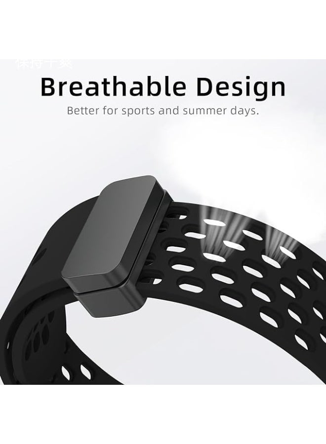 O Ozone (Pack of 2) O Ozone Magnetic Buckle Silicone Band Compatible with Apple watch Series Ultra 2 | 9 | 8 Ultra | 8 | 7 | 6 | 5 49/45/44/42mm Breathable Soft Silicone Sport Replacement Wristband for Men Women - Black/Dark Blue - Image 4