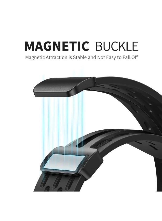 O Ozone (Pack of 2) O Ozone Magnetic Buckle Silicone Band Compatible with Apple watch Series Ultra 2 | 9 | 8 Ultra | 8 | 7 | 6 | 5 49/45/44/42mm Breathable Soft Silicone Sport Replacement Wristband for Men Women - Black/Dark Blue - Image 5