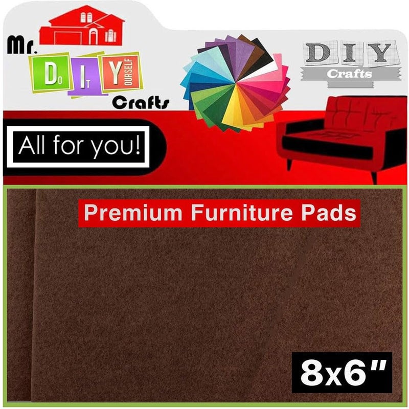 DIY Crafts DIY Crafts Felt Furniture Pads Premium 8" x 6” Heavy Duty 1/5” Felt Sheets! Cut Furniture Felt Pads for Furniture Feet You Need – Best Furniture Pads for Hardwood Floors! (Brown, 4 Pieces)  - Image 1
