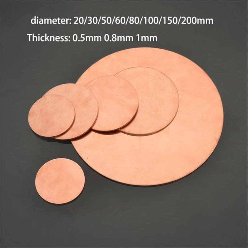 T2 Pure Solid Copper Sheet Plate 1pc Round Disc 1x150mm Size 0 5 0 8 1mm Thick Craft - Image 3