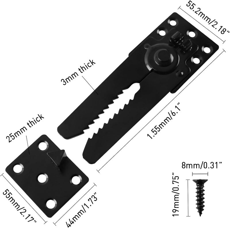HOWDIA Black Sectional Connectors Couch Connectors with Screws Heavy-Duty Couch Connector for Sliding Sofas, Keep Your Sectional Sofa Together, Easy Installation 2 Pack - Image 2