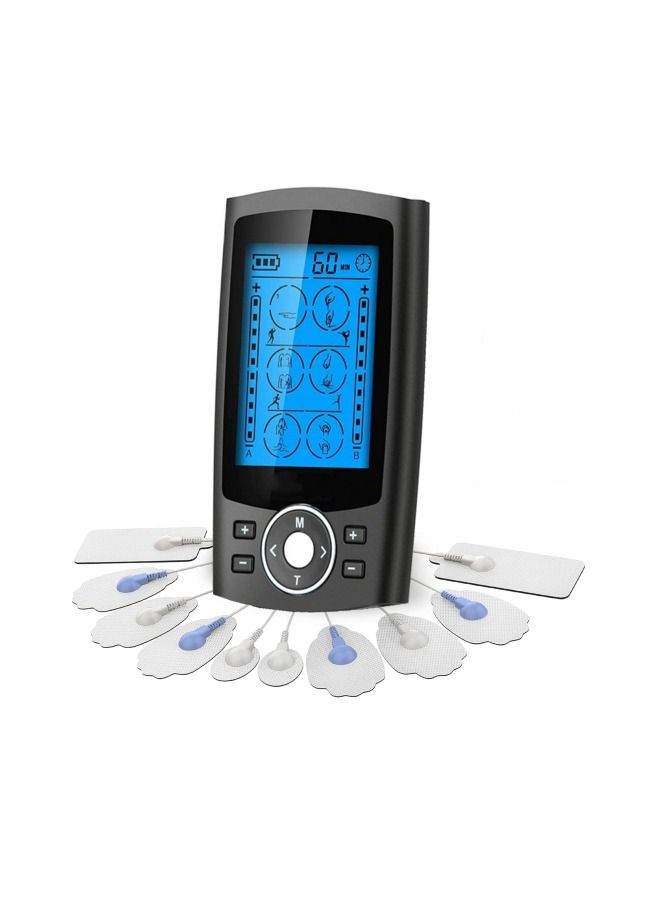 هيكسدريم وحدة TENS EMS مزدوجة القناة 24 وضعًا محفز للعضلات لعلاج تخفيف الآلام ، مدلك نبض إلكتروني للعضلات مع 10 وسادات - Image 1