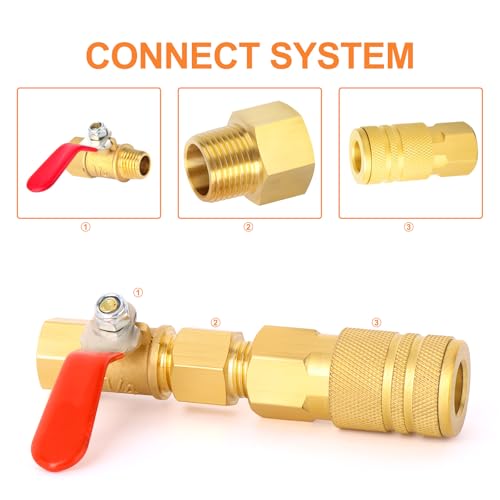 GASHER 5PCS Brass Pipe Fitting, Reducer Adapter, 1/2-Inch Male Pipe x 1/2-Inch Female Pipe - Image 5