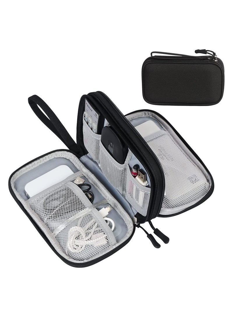 إيفرين جهاز تنظيم إلكتروني محمول حقيبة مقاومة للماء مزدوجة الطبقة كابل السفر والملحقات حقيبة تخزين للكبلات شاحن الهاتف سماعات الأذن أسود - Image 1
