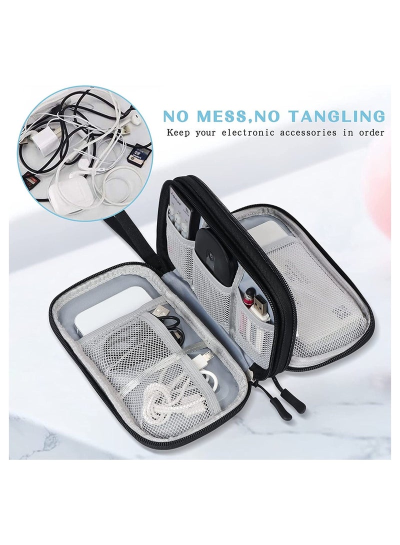 إيفرين جهاز تنظيم إلكتروني محمول حقيبة مقاومة للماء مزدوجة الطبقة كابل السفر والملحقات حقيبة تخزين للكبلات شاحن الهاتف سماعات الأذن أسود - Image 5