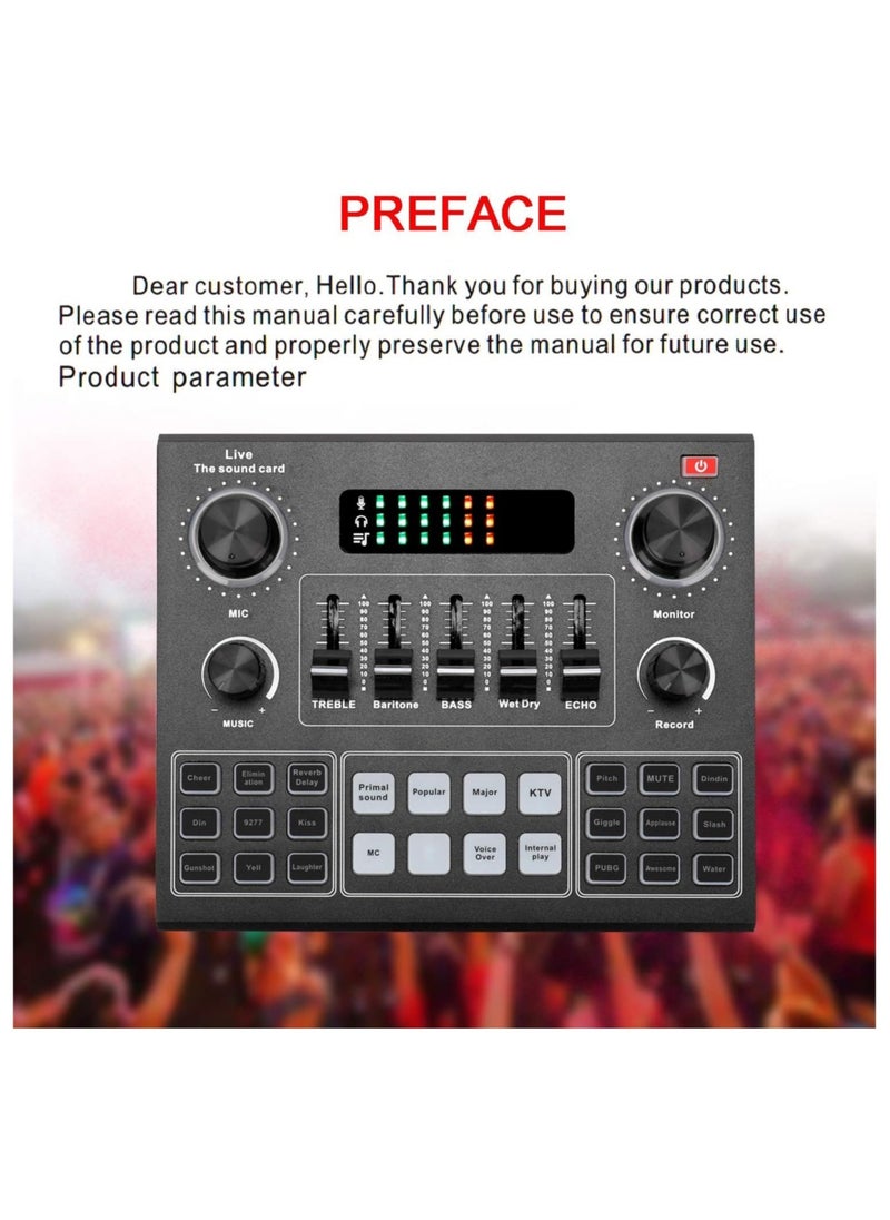 ELTRAZONE Multifunctional Live V9 Sound Card and BM800 Suspension Microphone Kit Broadcasting Condenser Microphone Set Intelligent Webcast Live Sound Card for Computers and Mobile  - Image 3
