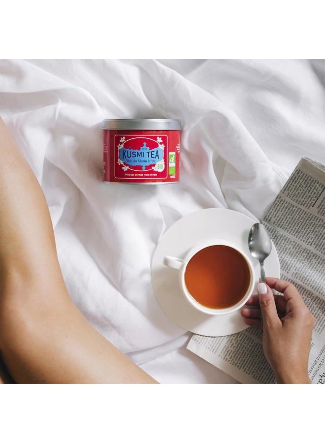 KUSMI TEA شاي كوسمي - شاي الصباح رقم 24 - شاي أسود عضوي - علبة 100 جرام - حوالي 40 كوب - Image 4