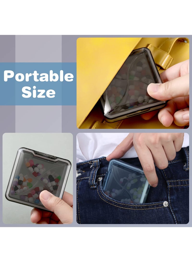 Zikra 3 Pieces Small Pill Organizer Waterproof Portable Travel Medicine Organizer Box for Purse or Pocket Daily Pill Organizer Box with Removable Compartment for Vitamin, Fish Oil, Supplement - Image 3