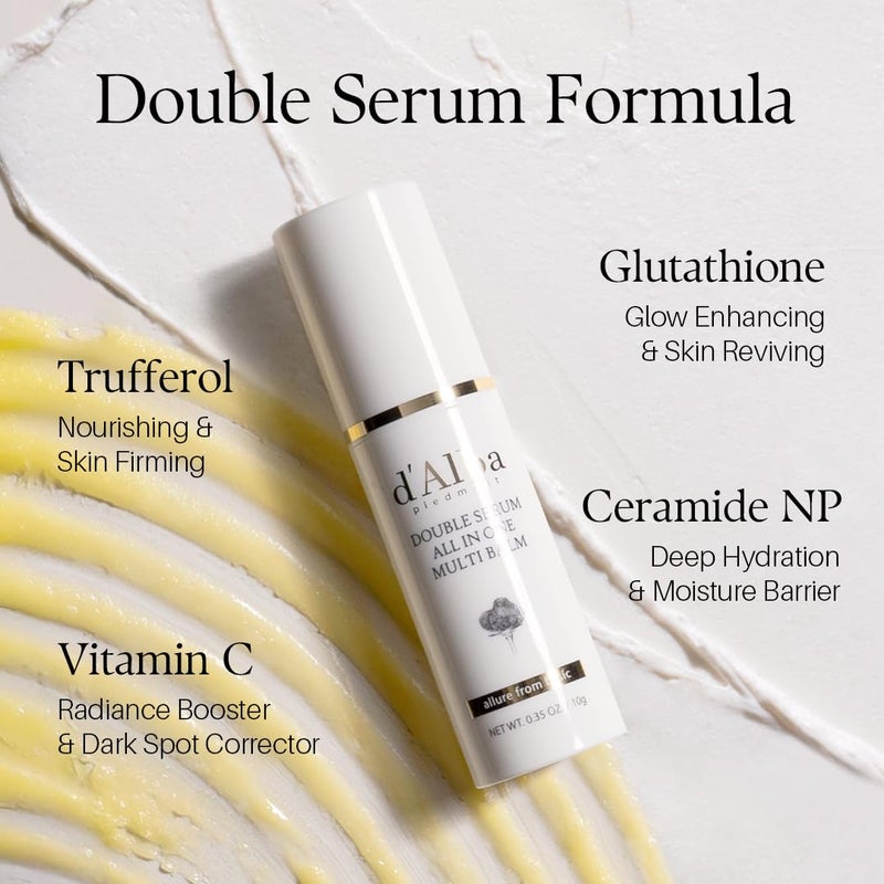 d'alba Piedmont Italian White Truffle Double Serum All-in-one Multi Balm, Vegan Skincare with Vitamin C and Vegan Collagen, 3-in-1 Anti Wrinkle, Eye Treatment, Dark Spot Remover - Image 5