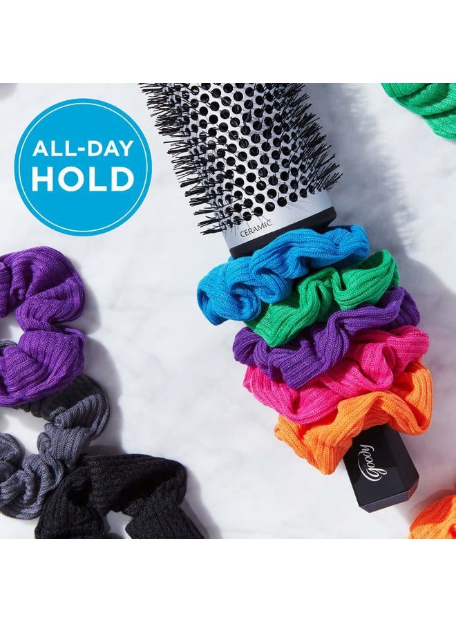 Goody Goody Ouchless Jersey Scrunchies - 8 Ct, Assorted Neon Rainbow Tones, Damage-Free, Dentless & Secure Hold Hair Ties, Gentle Hair Accessories for Women & Men, All Day Comfort, All Hair Types - Image 2