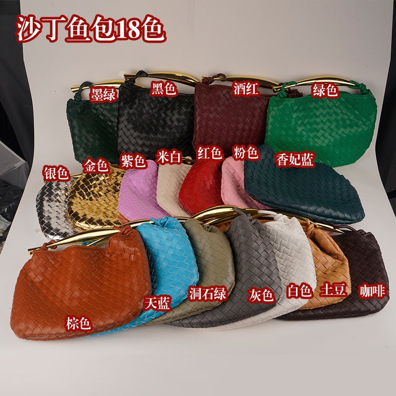 Sardine Woven Bag Retro Metal Handbag Elegant Cloud Dumpling Bag - Image 5