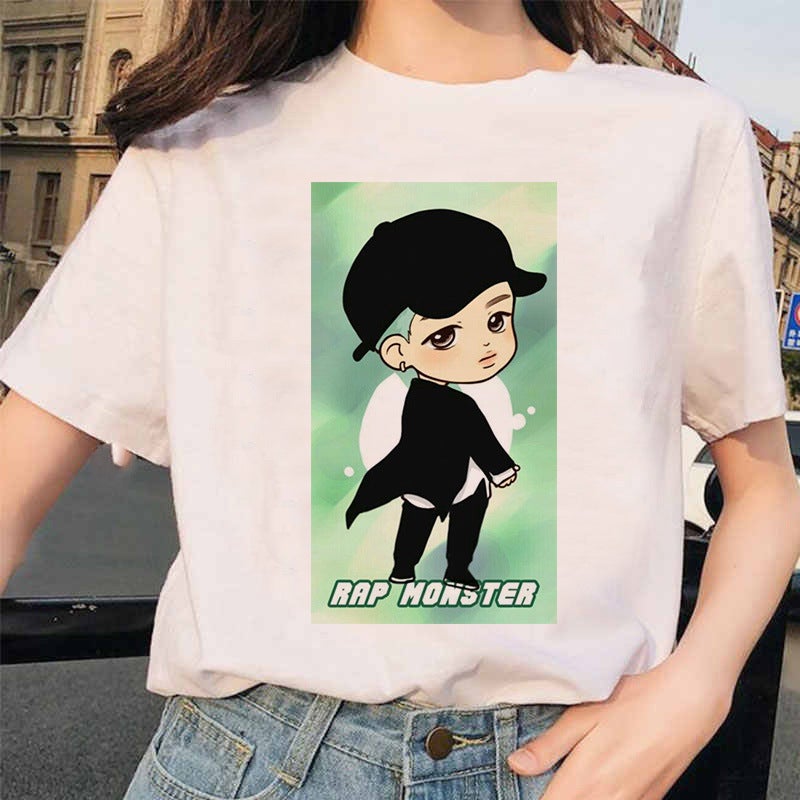 [] Cartoon South Korea Men'S Group Summer Printed Women'S T-Shirt Plus Size Short-Sleeved Shirt Supply - Image 1