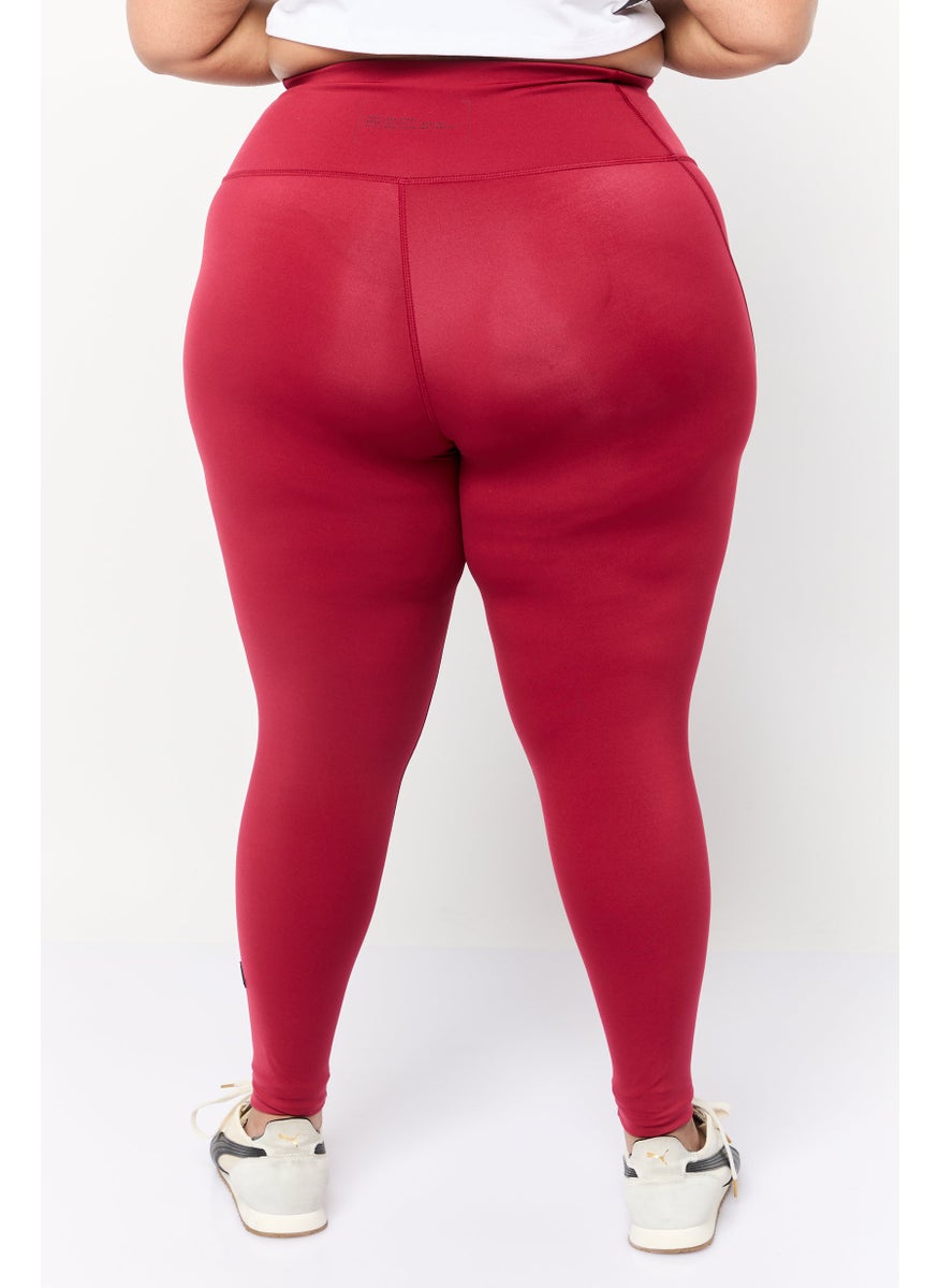Adidas - Women Plus Size Training Leggings, Maroon - Image 1