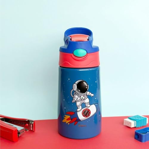 PDDFALCON Stainless Steel 350ml Water Bottle for School Kids, Boys & Girls |Leak-Proof Bottle With ISI & BIS Certified, Made In India (Dark Blue) - Image 1