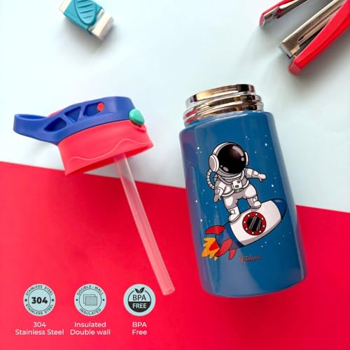 PDDFALCON Stainless Steel 350ml Water Bottle for School Kids, Boys & Girls |Leak-Proof Bottle With ISI & BIS Certified, Made In India (Dark Blue) - Image 2