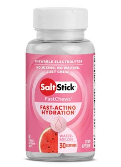 SaltStick Electrolytes Fastchews Watermelon Flavour 60 Chewable Tablets Stamina Booster  - Image 1
