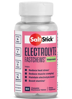 SaltStick Electrolytes Fastchews Watermelon Flavour 60 Chewable Tablets Stamina Booster  - Image 1