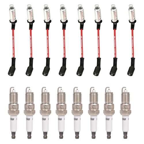 RLP Spark Plug Wires 48322 and Iridium Spark Plugs 41-110 Compatible with Chevy Avalanche Corvette Express Silverado GMC Sierra V8 6.0L - Image 1
