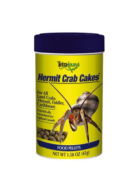 TetraFauna Hermit Crab Cakes 1.58 Ounces, Food Pellets For All Land Crabs, 100ml (16976)